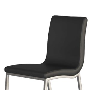 Audrey Chair Brushed steel Black PU 04