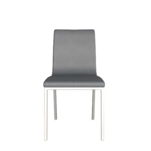 Audrey Chair Brushed steel Grey PU 05