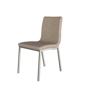 Audrey Chair Brushed steel Taupe PU 10