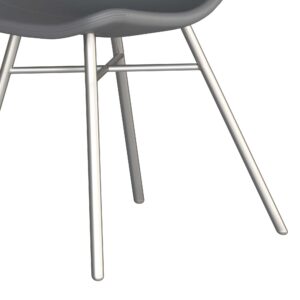 Flavia Chair Brushed Steel Grey PU 06