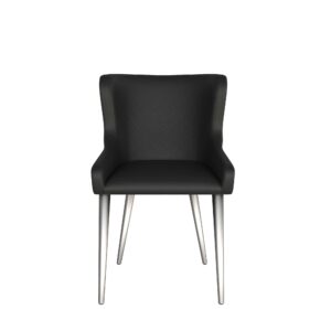 Kate Chair Brushed Steel Black Leather 01