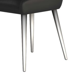 Kate Chair Brushed Steel Black Leather 03