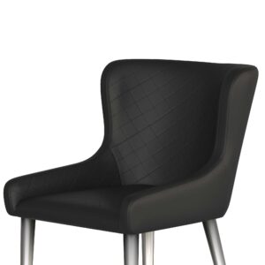 Kate Chair Brushed Steel Black Leather 04