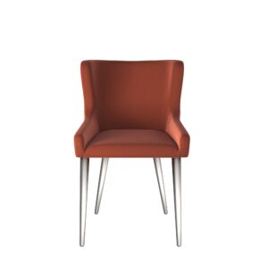 Kate Chair Brushed Steel Cranberry Velvet 01