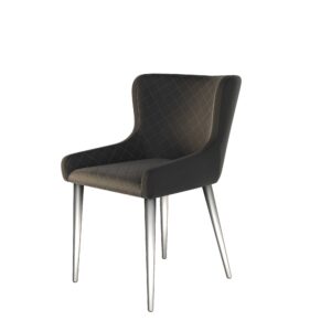 Kate Chair Brushed Steel Dark Grey Velvet 02