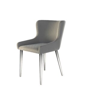 Kate Chair Brushed Steel Light Grey Velvet 02