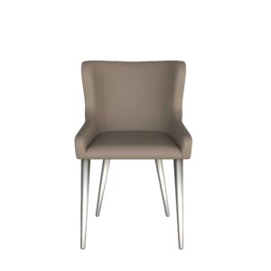 Kate Chair Brushed Steel Taupe Leather 01
