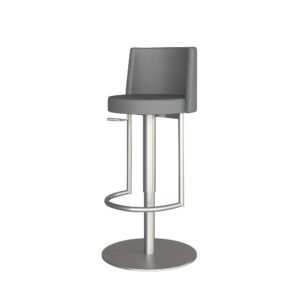 MONZA STOOL Brushed Steel Grey PU 05 Copy