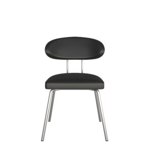 Margot Chair Brushed Steel Black PU 01