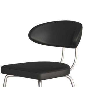 Margot Chair Brushed Steel Black PU 04