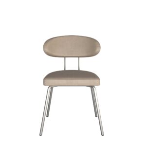 Margot Chair Brushed Steel Taupe PU 09